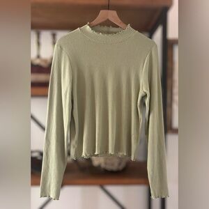 Aerie Ribbed Olive Green Women's Top XL (fits a large)